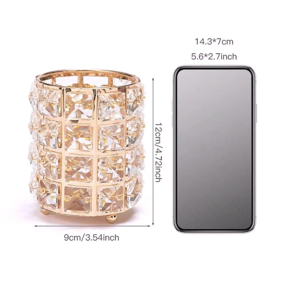 Gold Crystal Rhinestone Makeup Brush Holder NEW 🏷️
